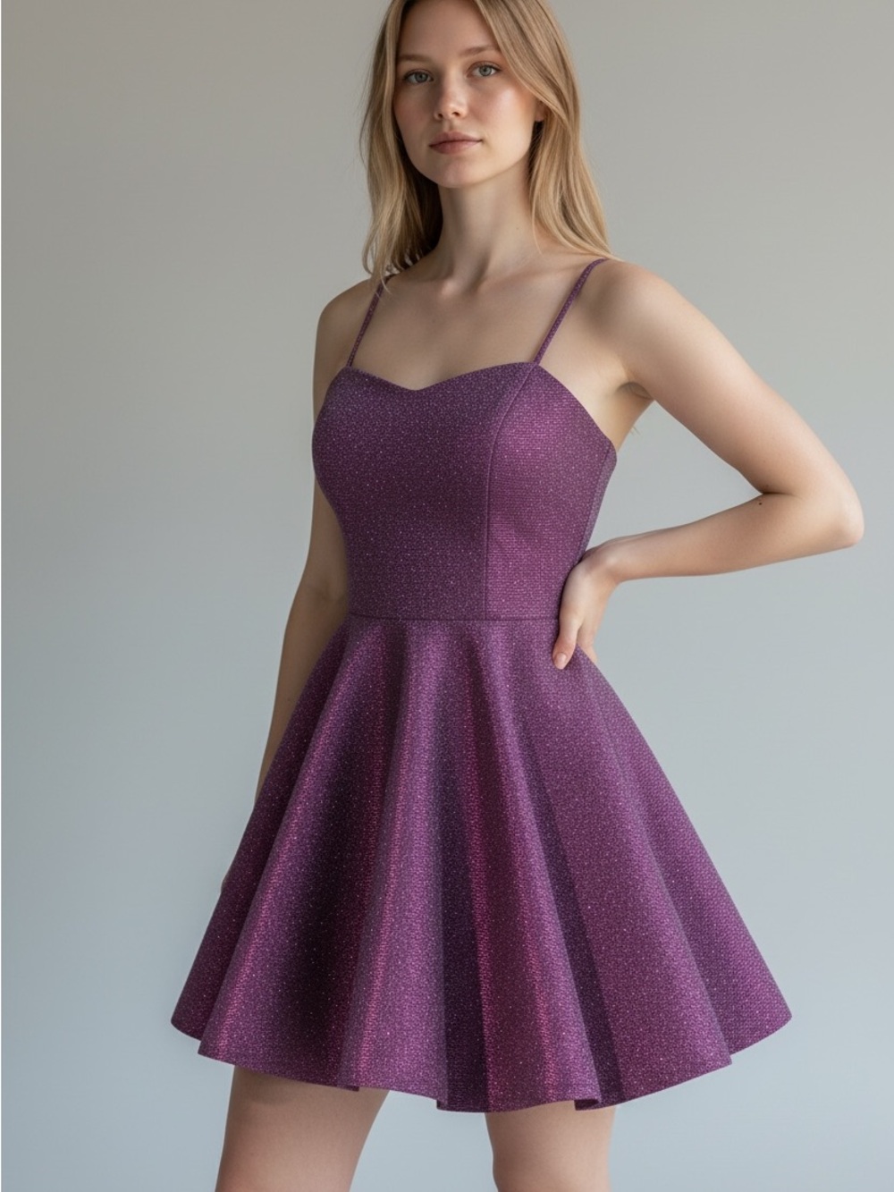Girls Sparkle Purple Party Dress